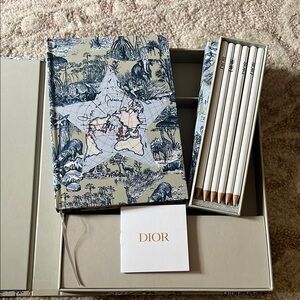 Dior Safari-Themed Blue and Cream Stationery Set